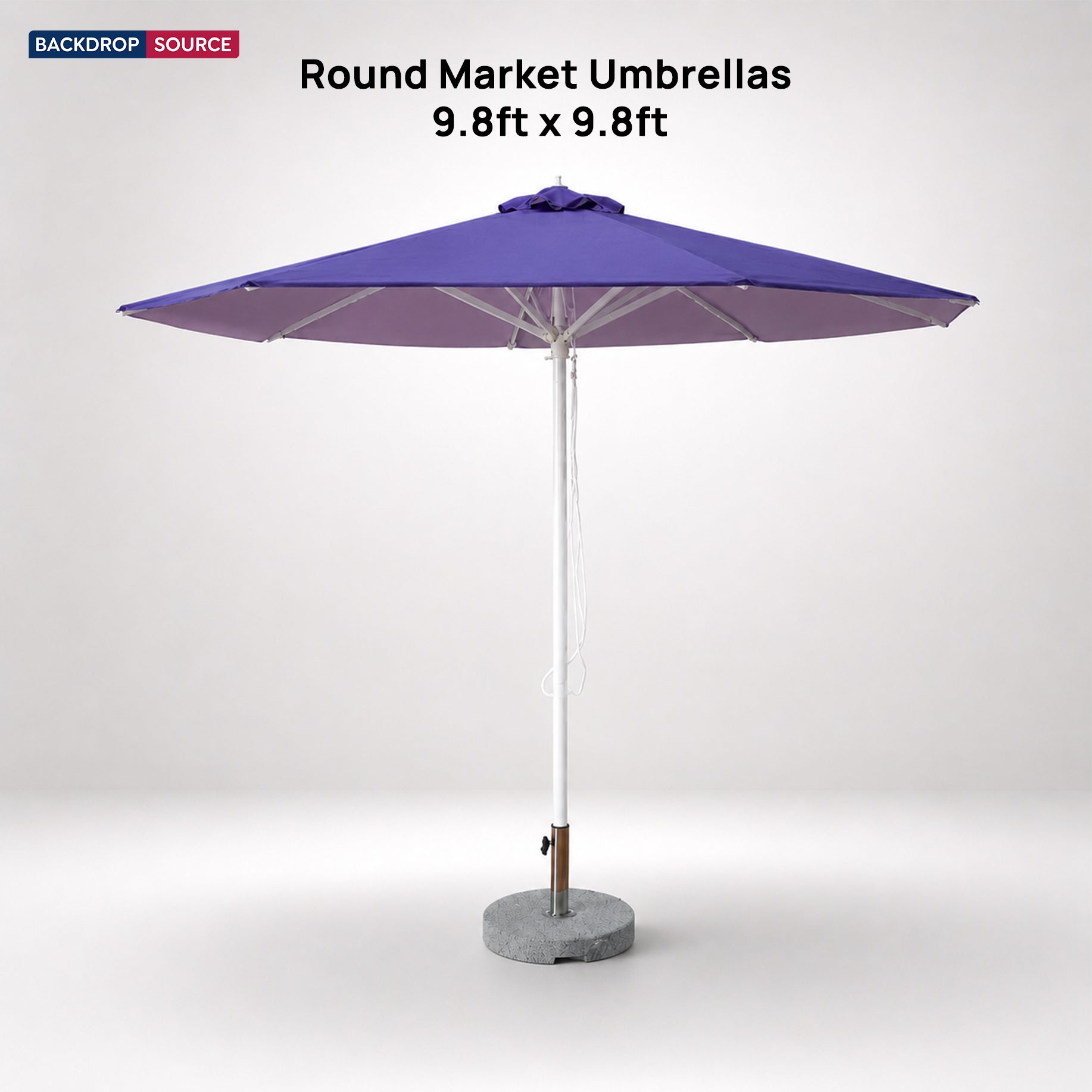 Round Market Umbrella – 9.8ft x 9.8ft Durable Outdoor Shade