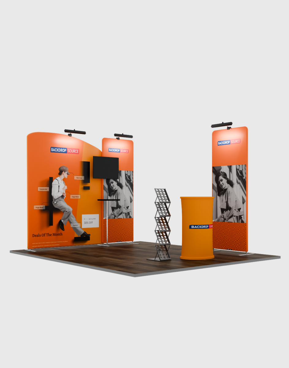 Premium 10ft Modular Exhibition Booth Kit with TV Mount | Trade