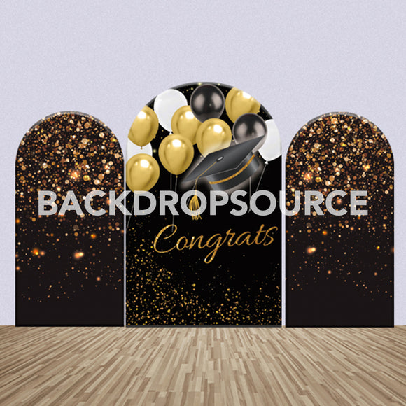 Black Themed Graduation Day Party Backdrop Media Sets for Birthday / Events/ Weddings - Backdropsource