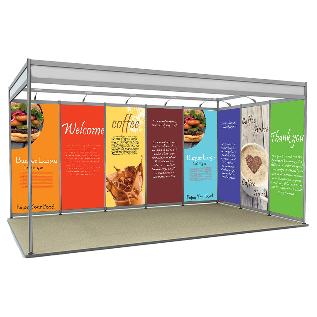Shell Scheme Exhibition Graphics for 16.4ft Wide x 10ft Depth Booth - Backdropsource