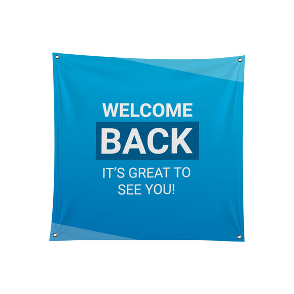 Church Welcome Back It's Great To See You Polyester Banner - Backdropsource