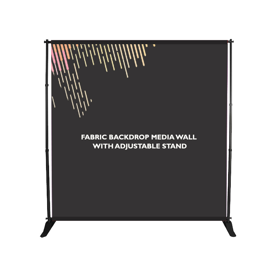 Fabric Backdrop Media Wall with Adjustable Stand - Backdropsource