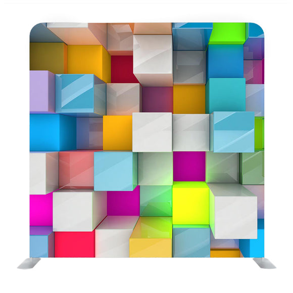 Colorful Building Cubes Media Wall - Backdropsource