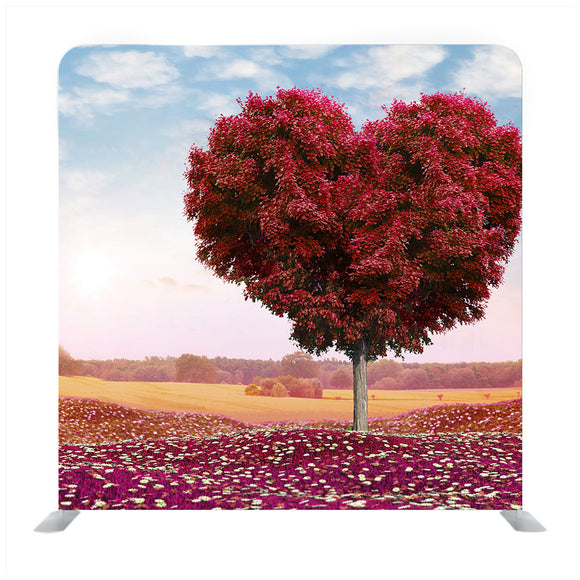 Heart shaped Tree red foliage valentines day Backdrop - Backdropsource