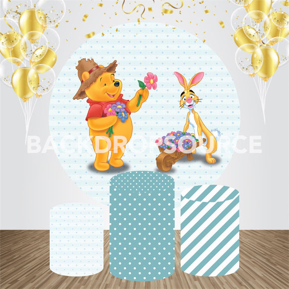Wennie The Pooh Event Party Round Backdrop Kit - Backdropsource