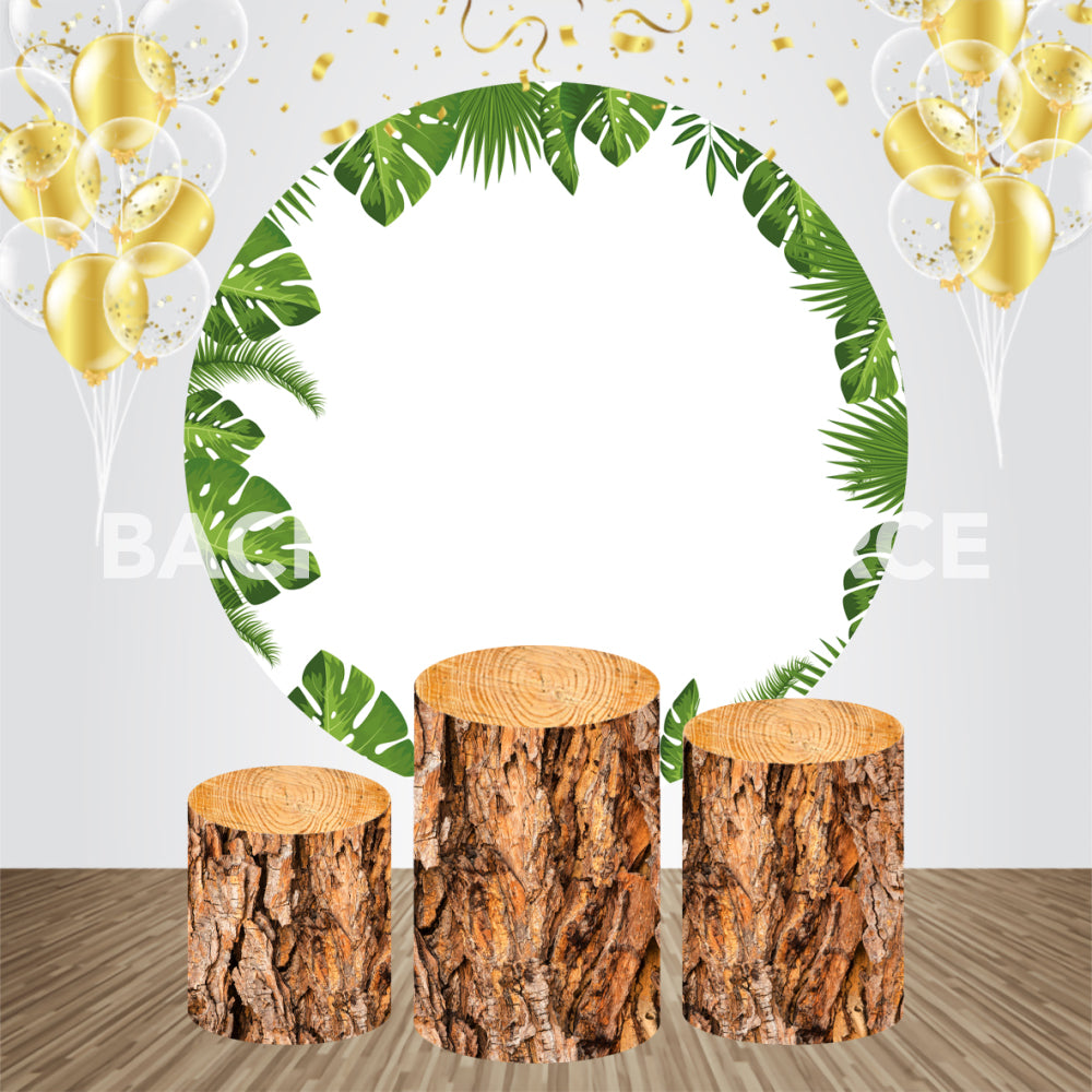 Green Circle Themed Event Party Round Backdrop Kit - Backdropsource