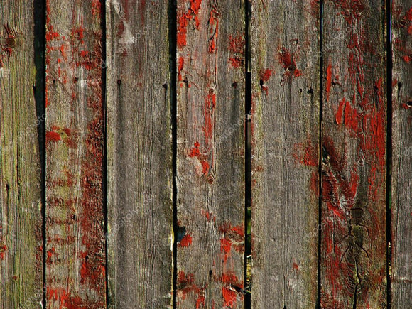 Vintage Red Wooden Wall Print Photography Backdrop