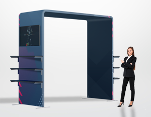 Square Arch with Display Shelf & TV Rack – The Perfect Event Display