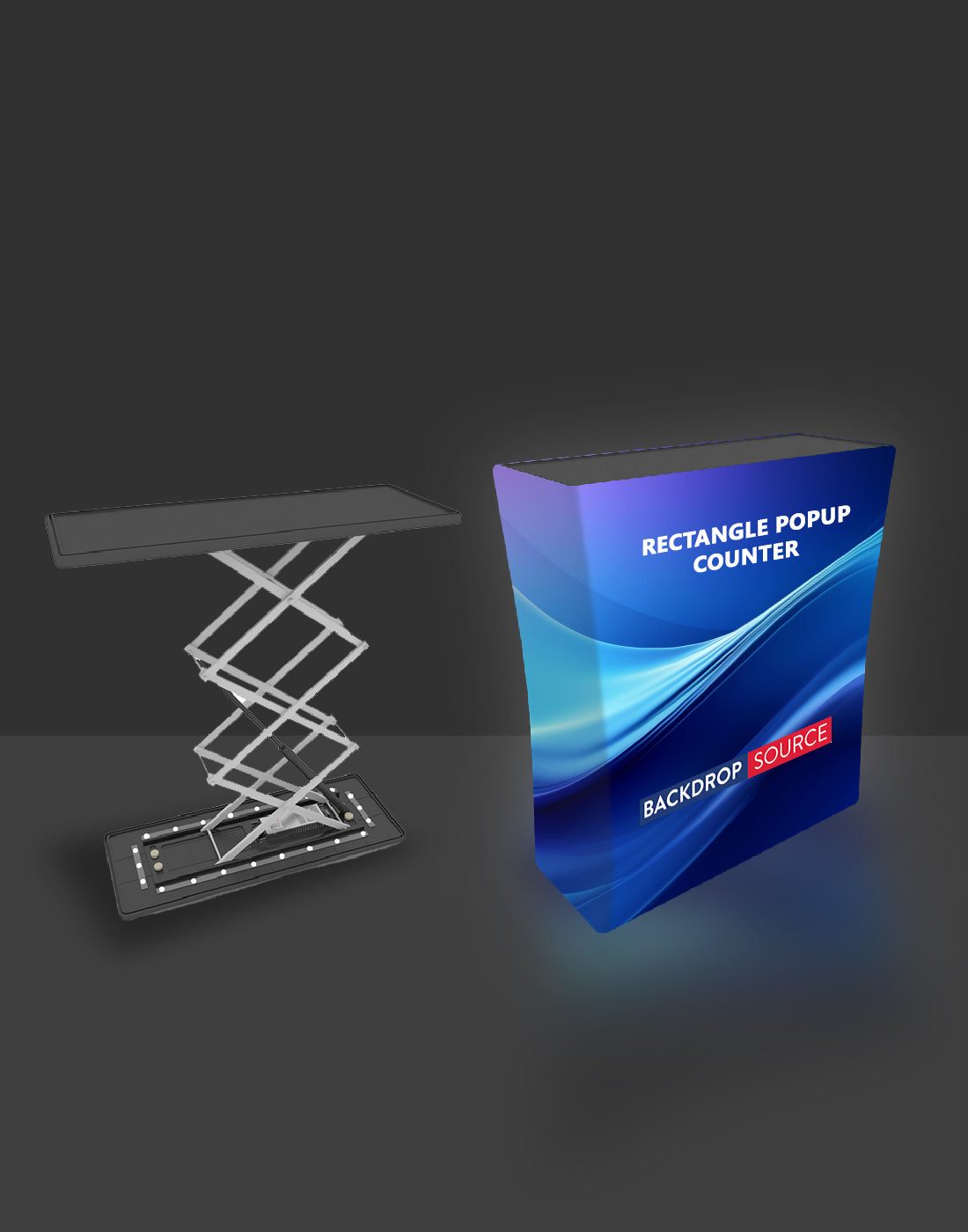 Backlit Rectangle Popup Counter – Backdropsource