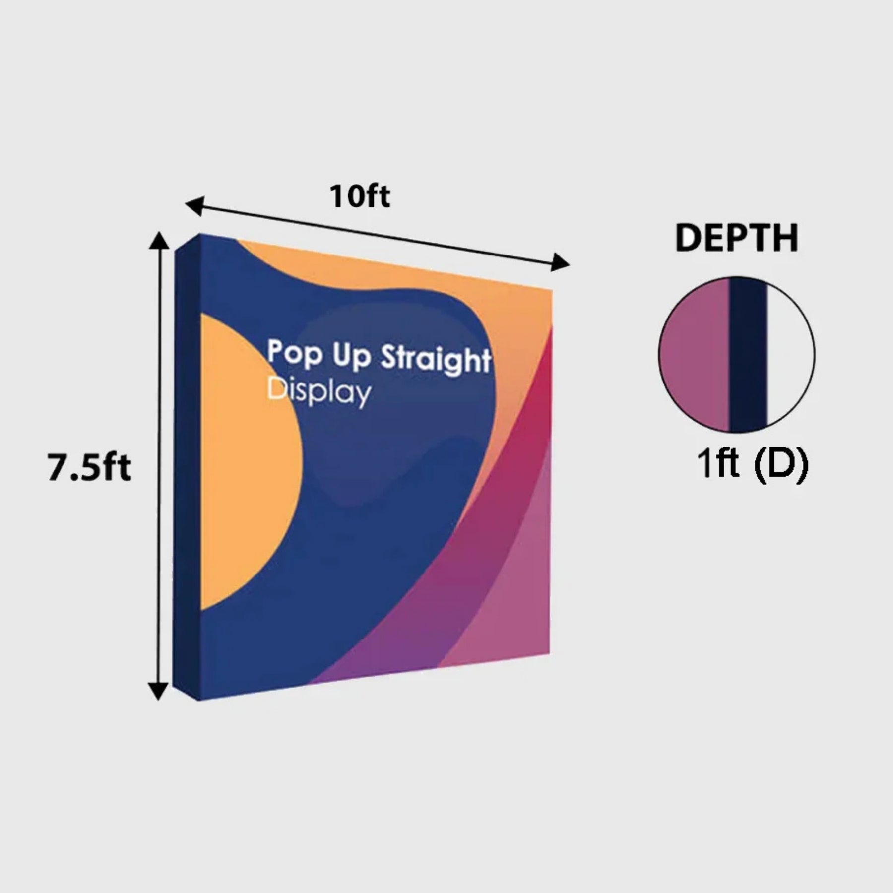 10ft x 10ft Straight Popup Exhibit Pro 3-in-1 Display Kit with Illume Lights