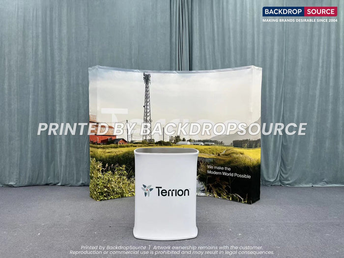 Curved Popup Exhibit Pro 3-in-1 Display Kit with Illume Lights