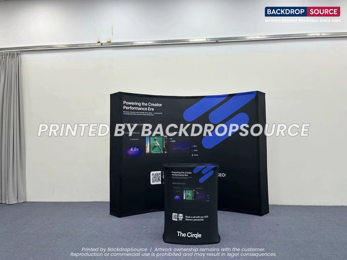 Curved Popup Exhibit Pro 3-in-1 Display Kit with Illume Lights