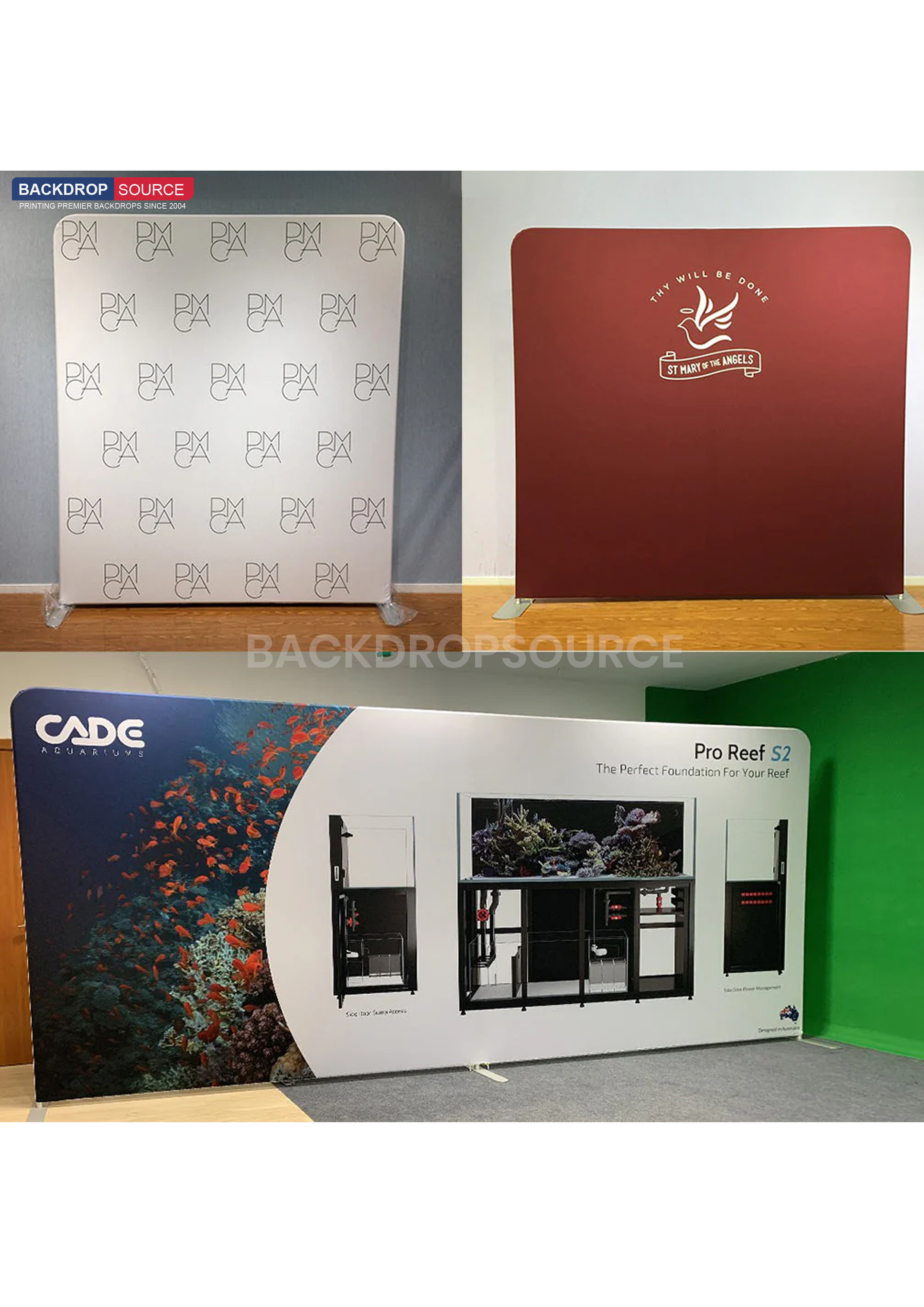 Small Portable Straight Fabric Backdrop 10ft x 3ft USA | Trade Show ...