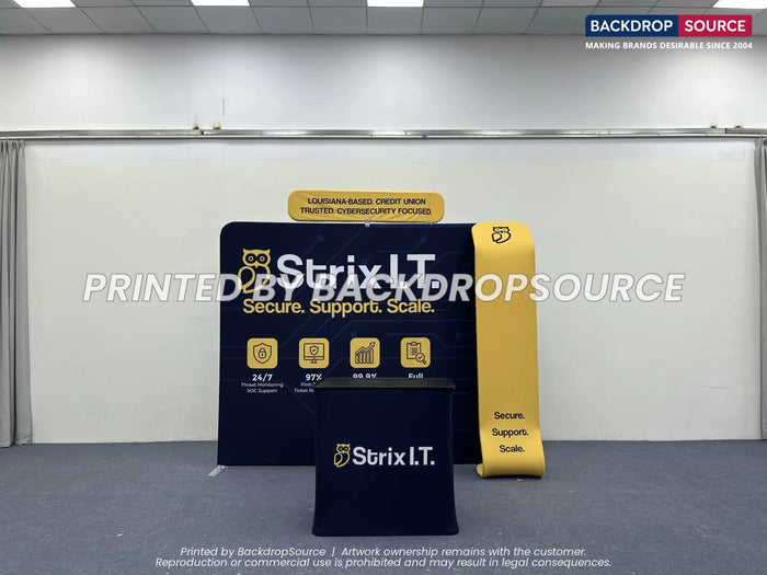 Exhibit Kit Straight Back Wall & Waterfall Shelving Booth