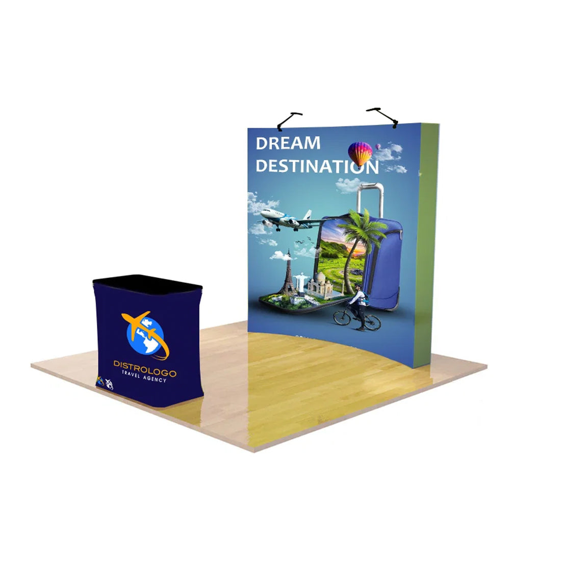 10ft x 10ft Curved Popup Exhibit Pro 3-in-1 Display Kit with Illume Lights