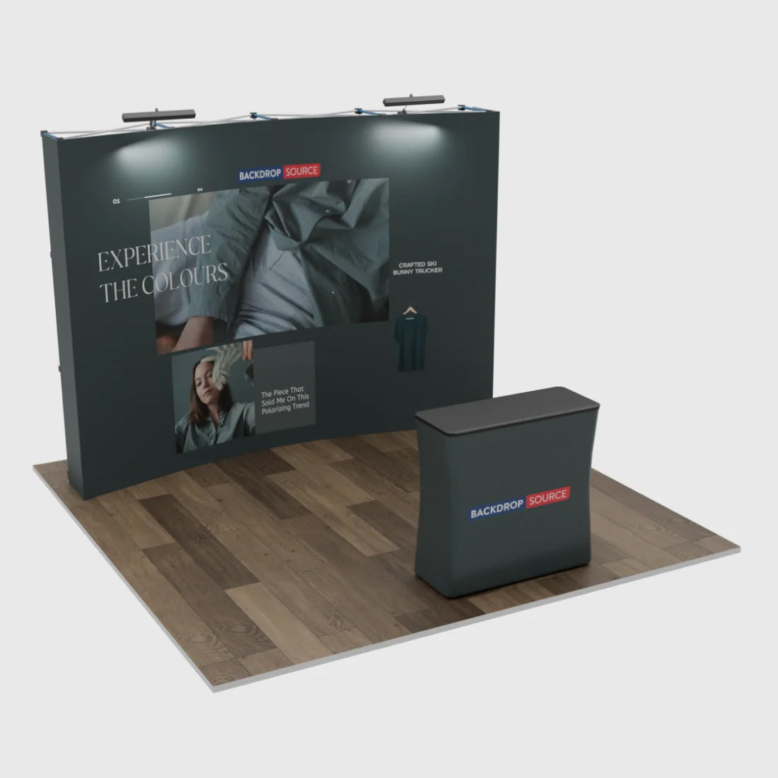 10ft x 10ft Curved Popup Exhibit Pro 3-in-1 Display Kit with Illume Lights