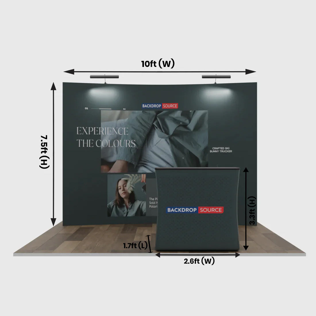 10ft x 10ft Curved Popup Exhibit Pro 3-in-1 Display Kit with Illume Lights