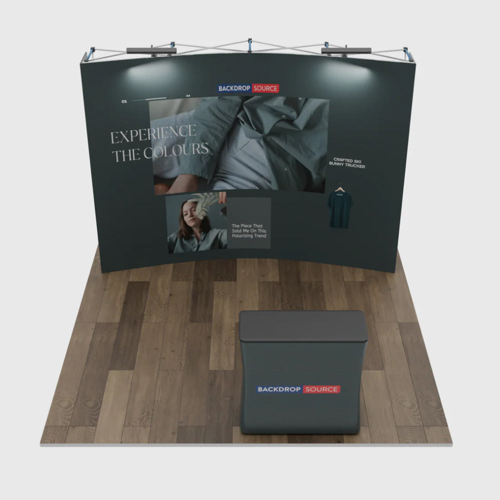 10ft x 10ft Curved Popup Exhibit Pro 3-in-1 Display Kit with Illume Lights