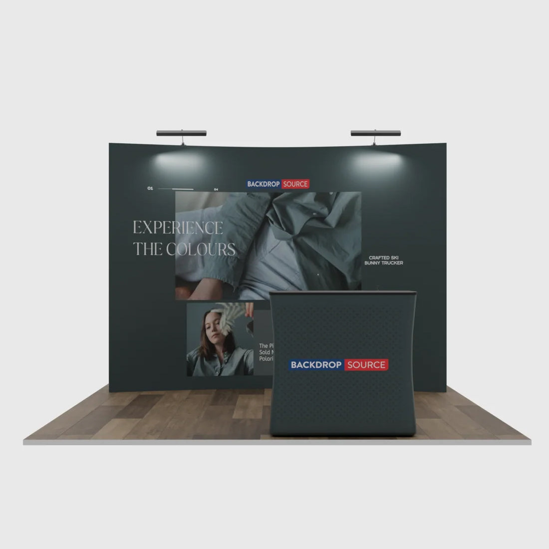 10ft x 10ft Curved Popup Exhibit Pro 3-in-1 Display Kit with Illume Lights