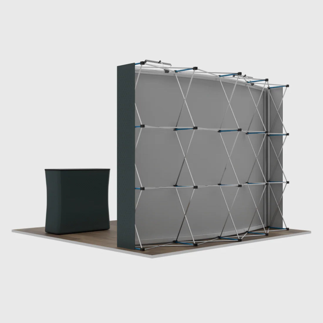 10ft x 10ft Curved Popup Exhibit Pro 3-in-1 Display Kit with Illume Lights