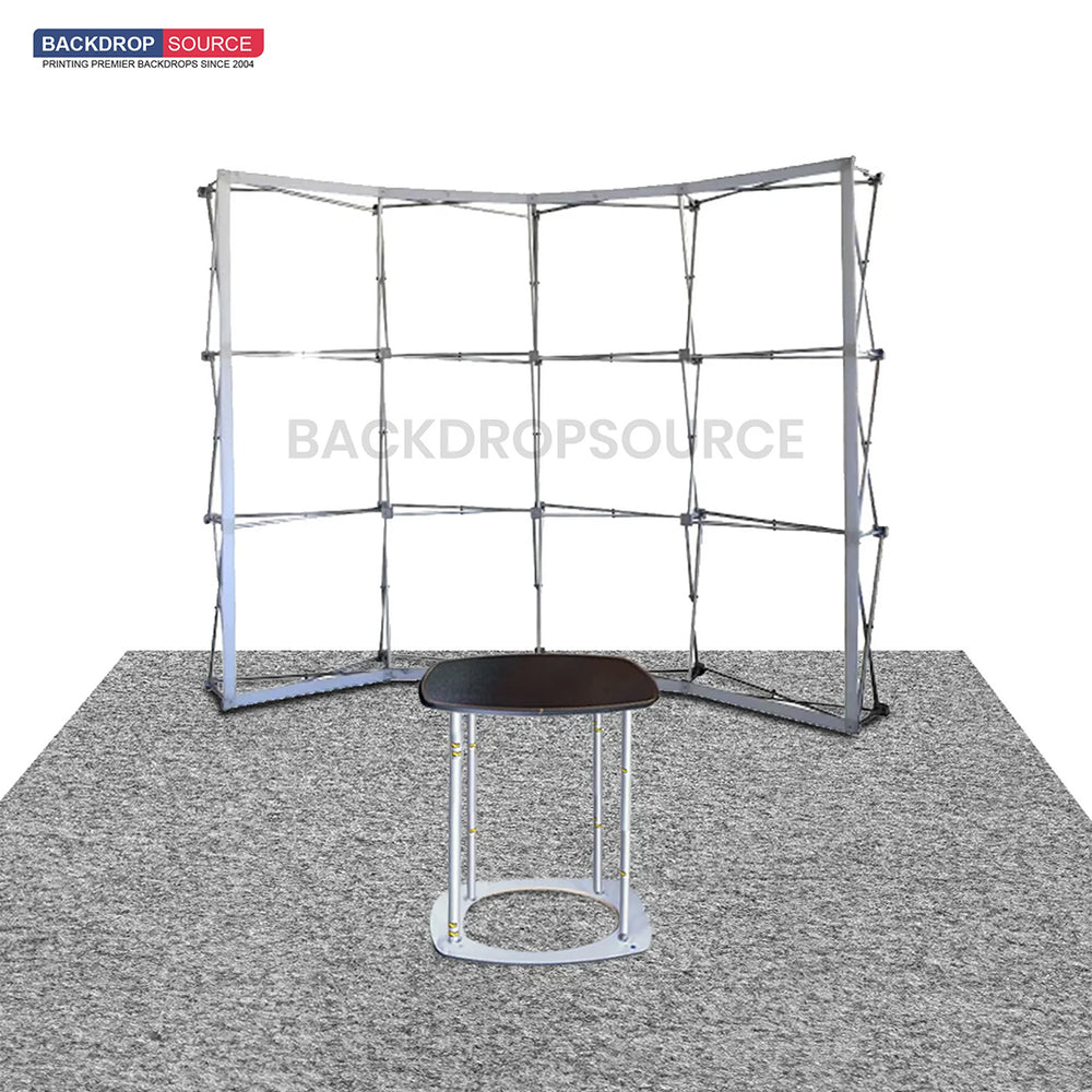 10ft x 10ft Curved Popup Exhibit Pro 3-in-1 Display Kit with Illume Lights