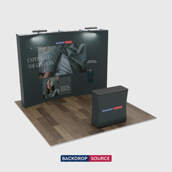 10ft x 10ft Curved Popup Exhibit Pro 3-in-1 Display Kit with Illume Lights