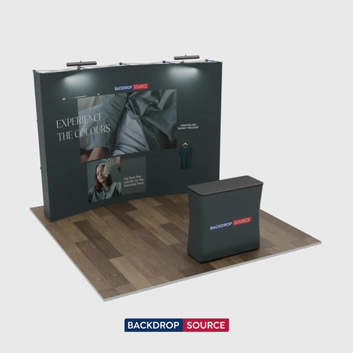 10ft x 10ft Curved Popup Exhibit Pro 3-in-1 Display Kit with Illume Lights