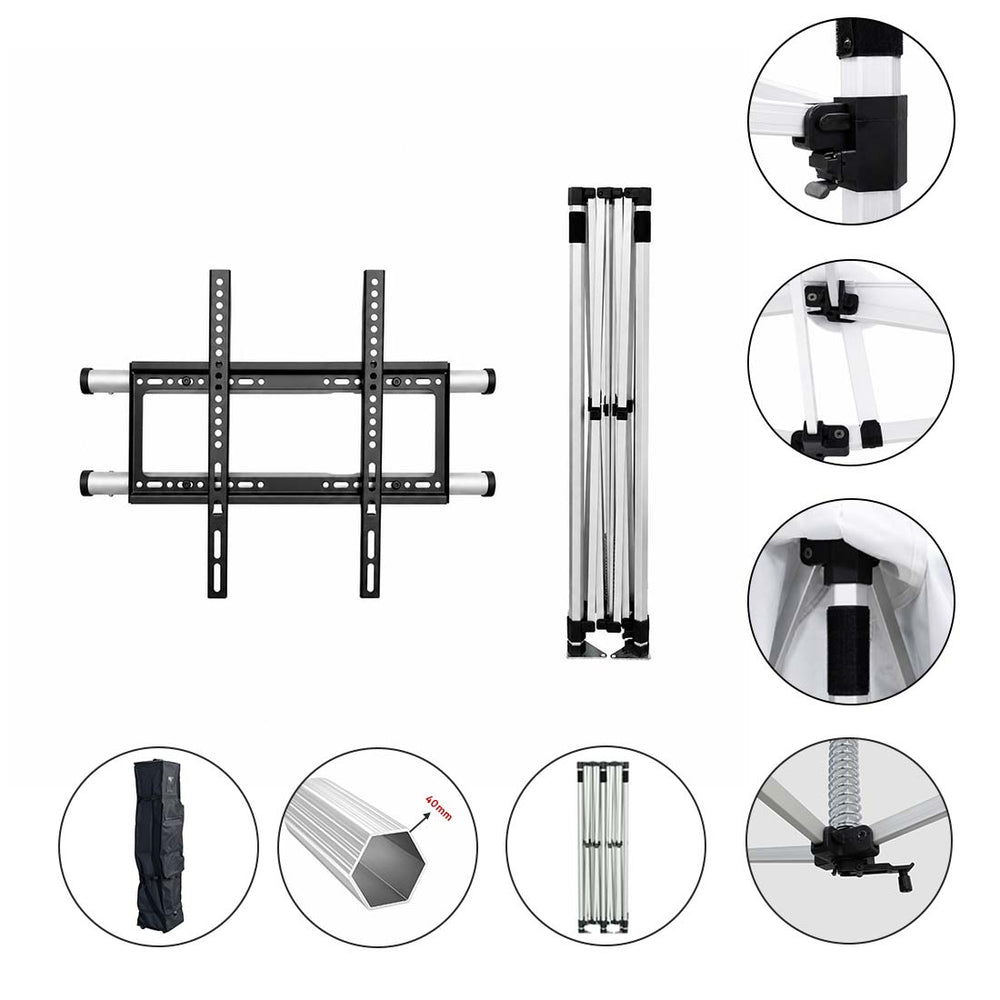 10ft x 10ft Fabric Canopy Kit with Shelving & TV Mounts