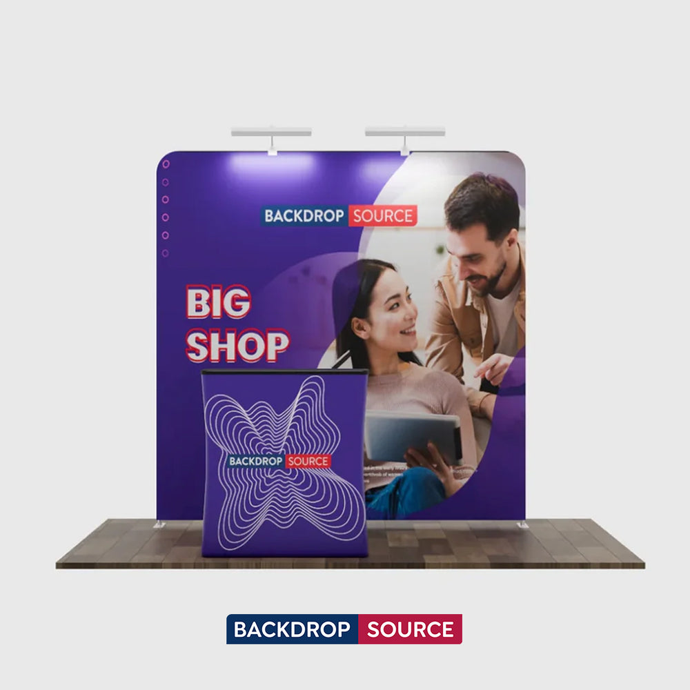 10ft x 10ft Straight Exhibit Pro 3-in-1 Display Kit with Hard Podium Case