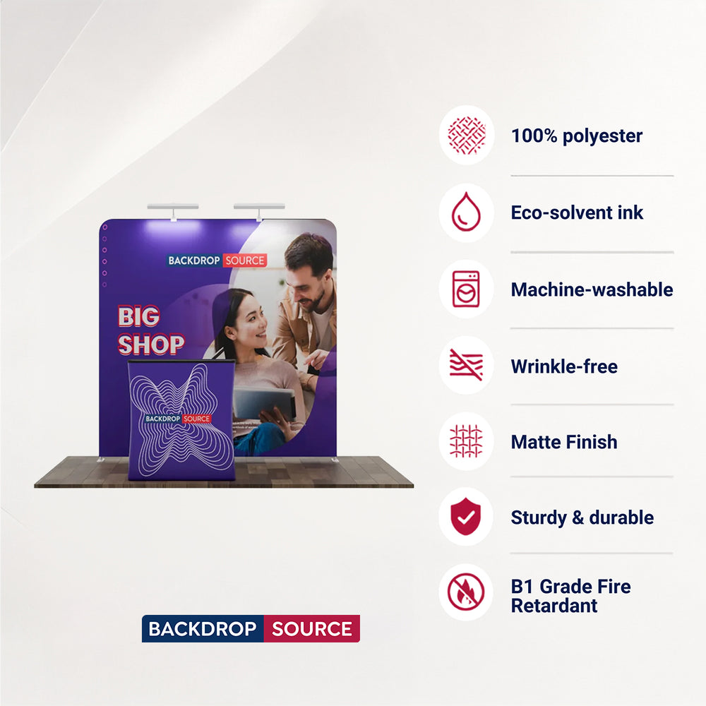 10ft x 10ft Straight Exhibit Pro 3-in-1 Display Kit with Hard Podium Case