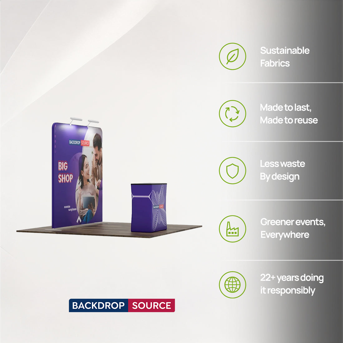 10ft x 10ft Straight Exhibit Pro 3-in-1 Display Kit with Hard Podium Case
