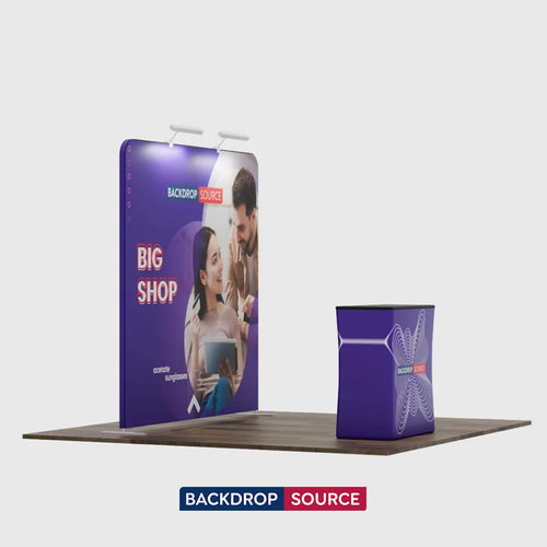 10ft x 10ft Straight Exhibit Pro 3-in-1 Display Kit with Hard Podium Case