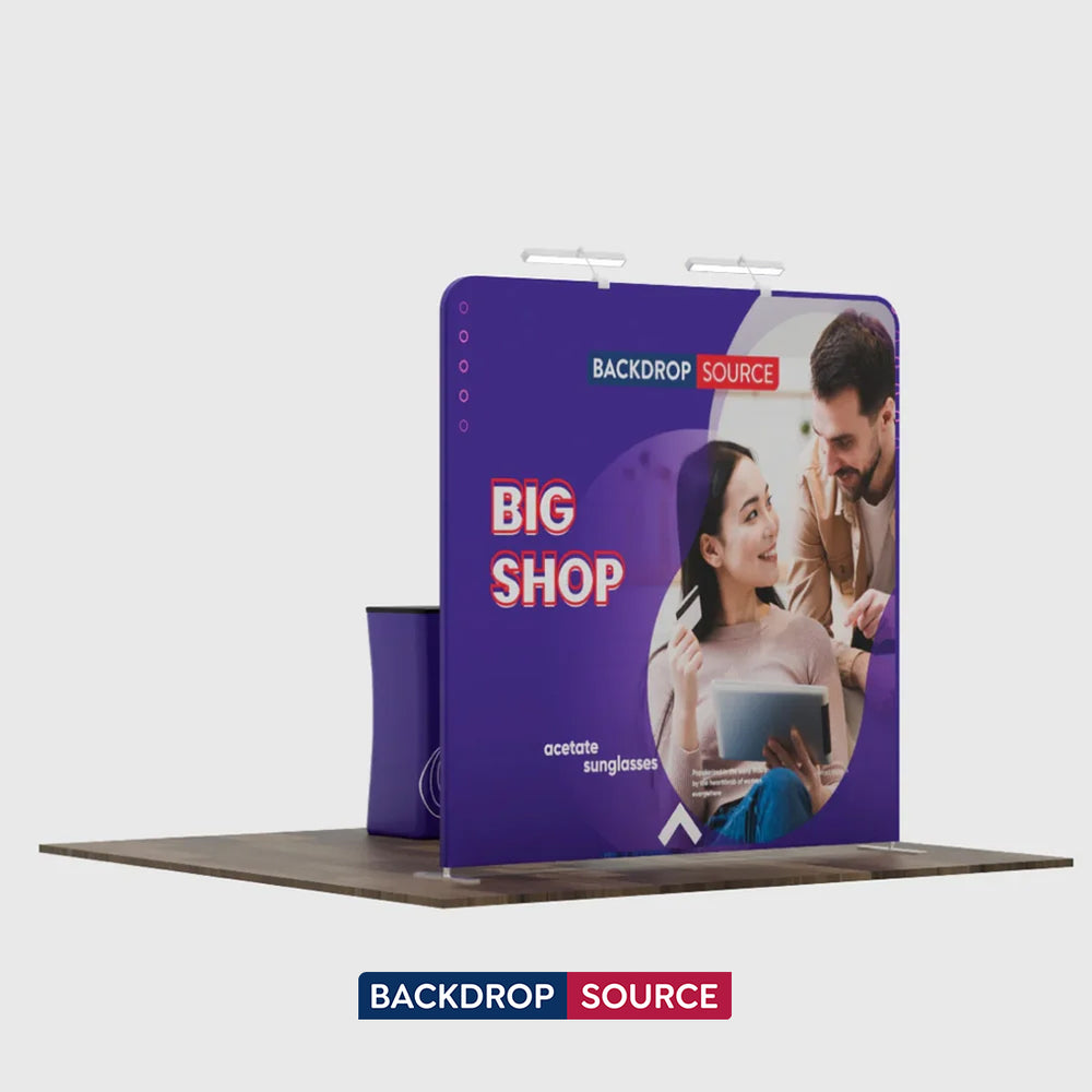 10ft x 10ft Straight Exhibit Pro 3-in-1 Display Kit with Hard Podium Case
