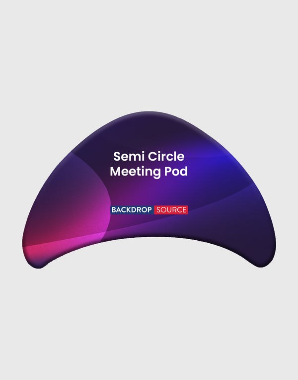 Expositor de telas para reuniones en forma de semicírculo