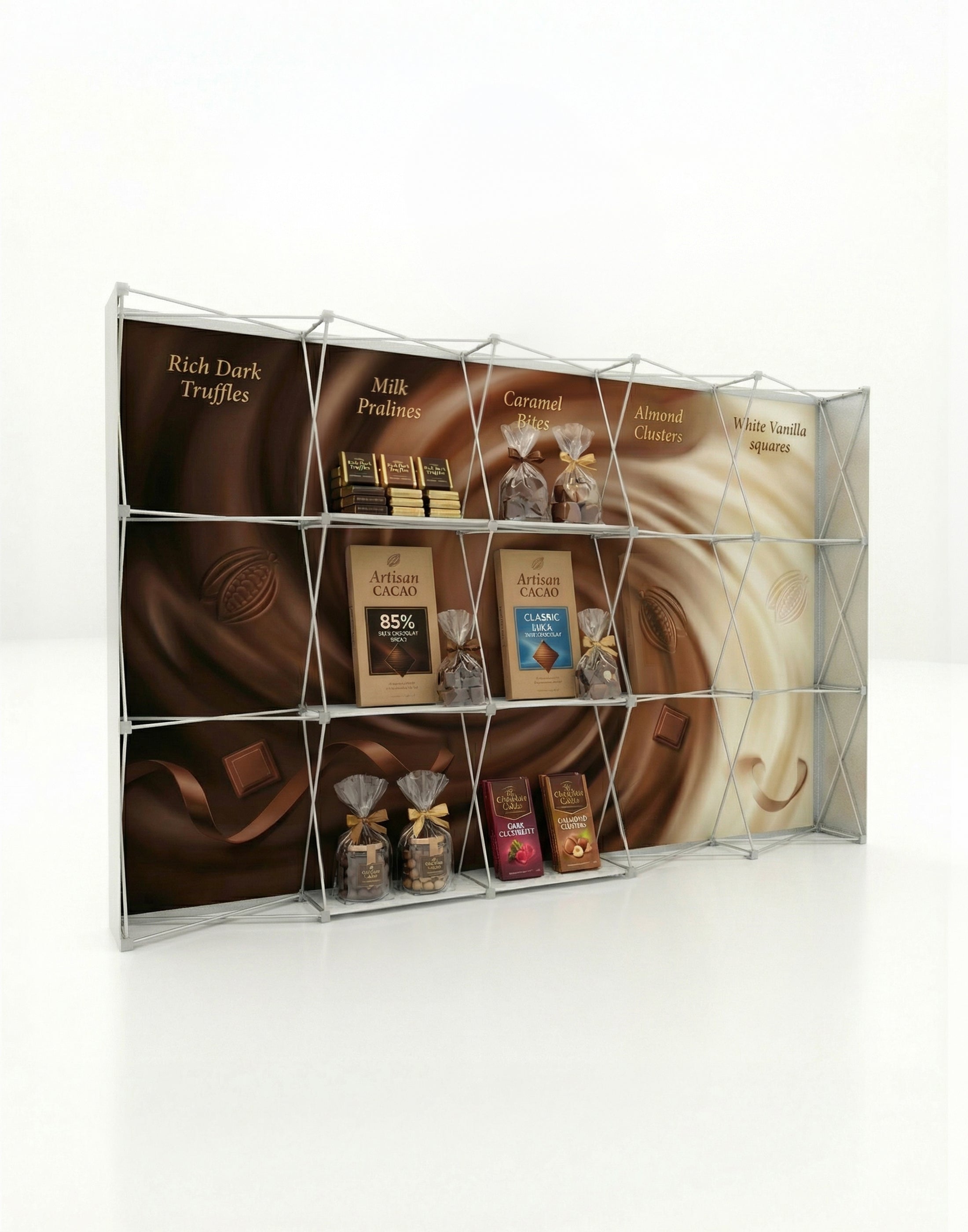 Portable Straight Pop-Up Wall with Shelves