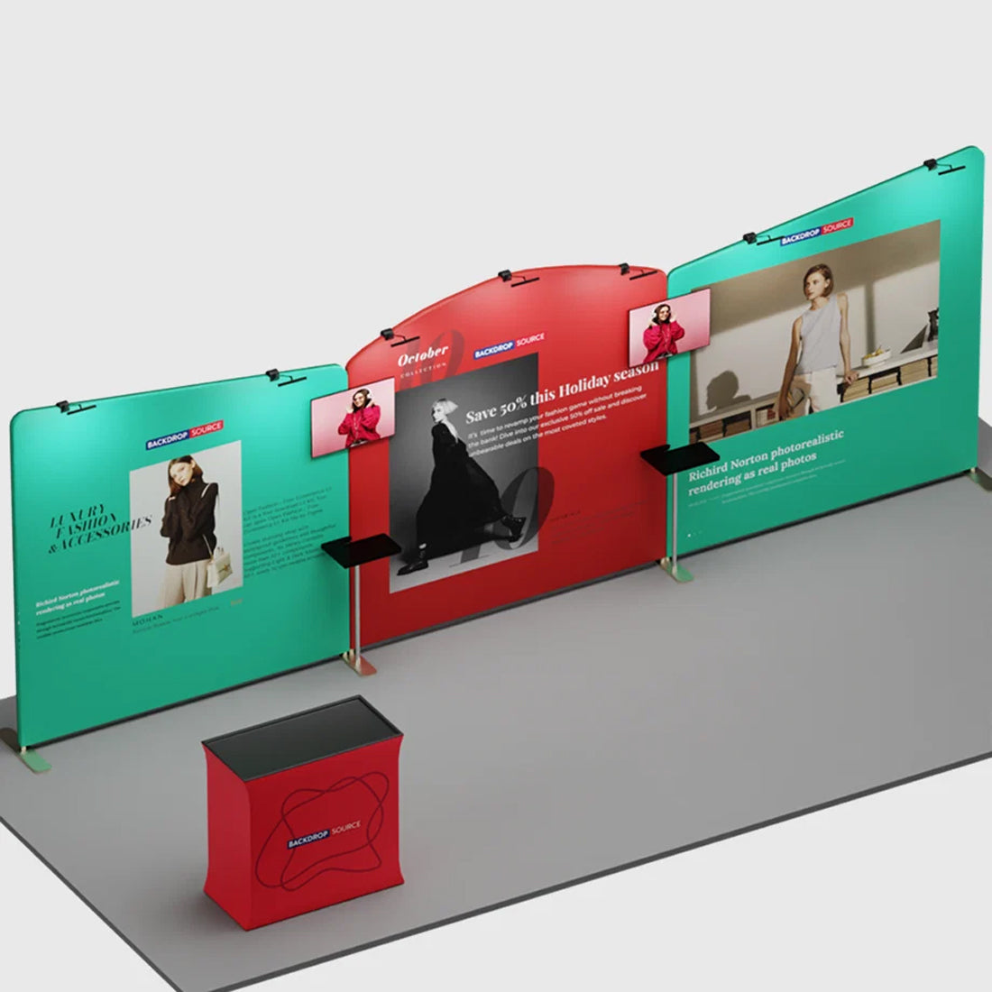 20x10 Round Top with Inclined Straight Exhibition Kit