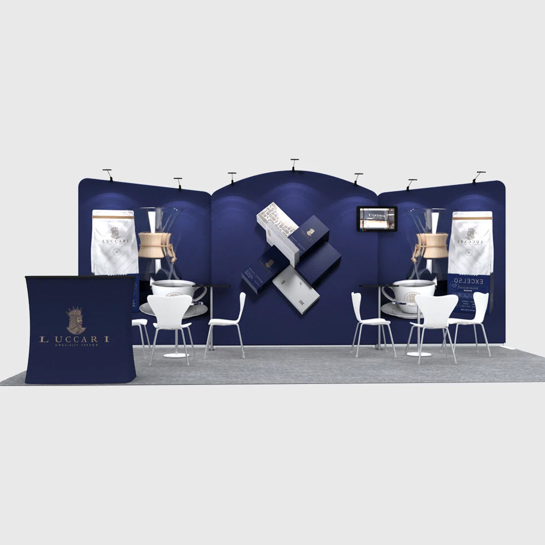 20x10 Round Top with Inclined Straight Exhibition Kit