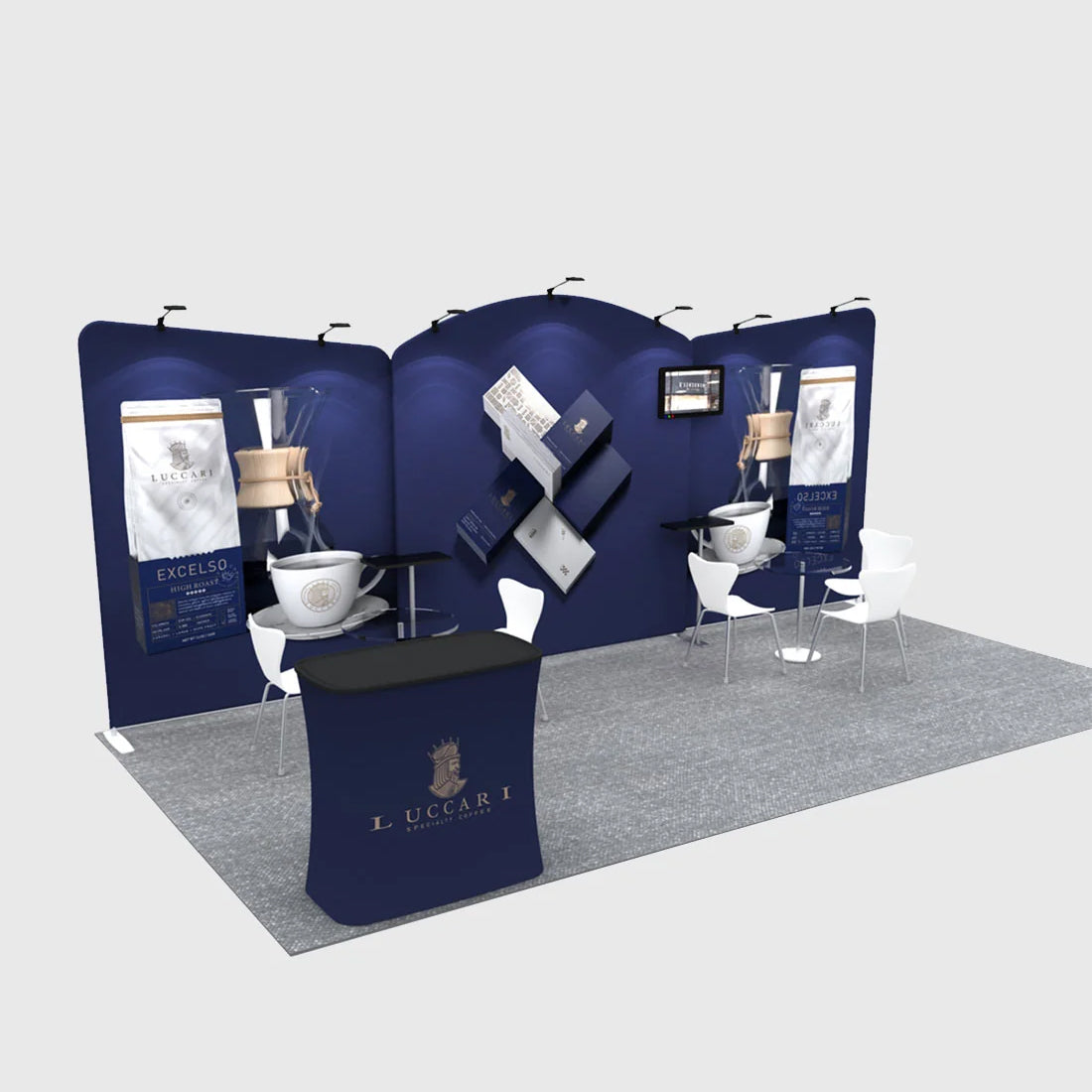 20x10 Round Top with Inclined Straight Exhibition Kit