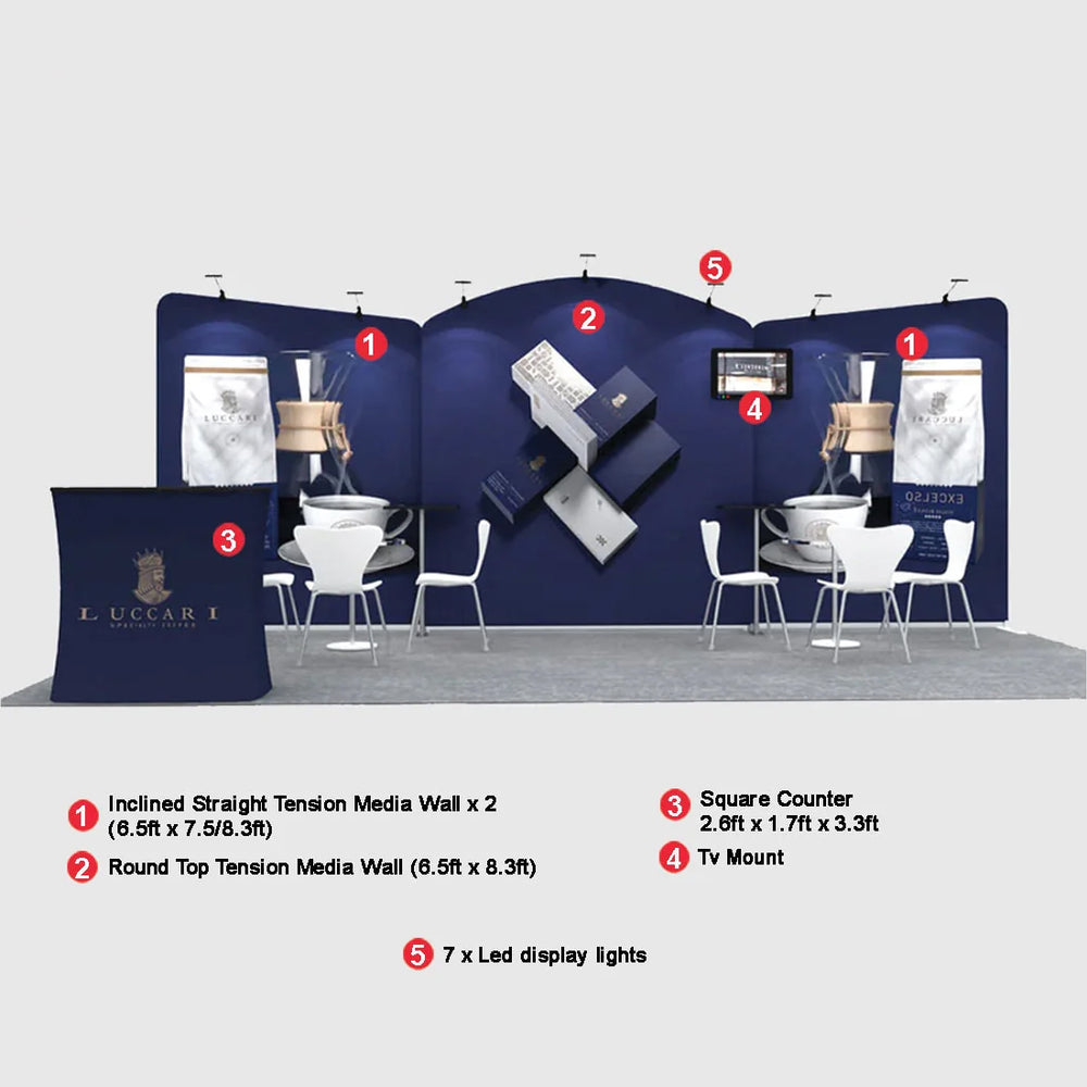 20x10 Round Top with Inclined Straight Exhibition Kit