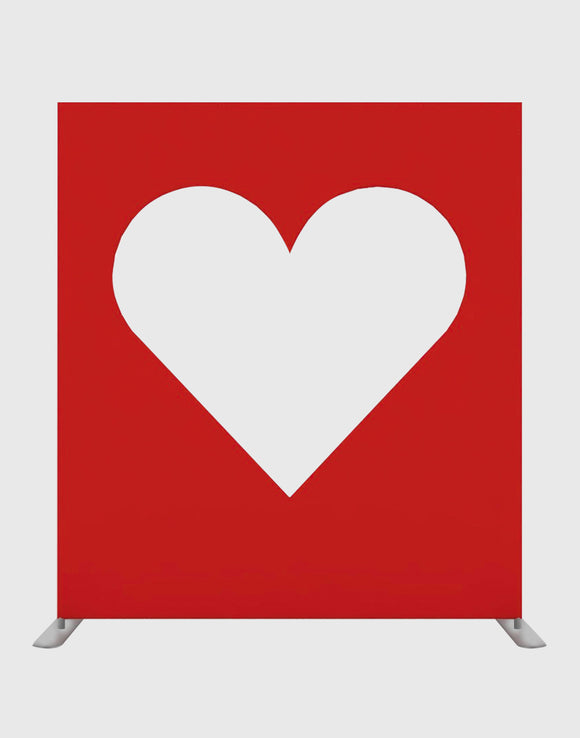 Straight Tension Fabric Media Wall – Heart Cutout