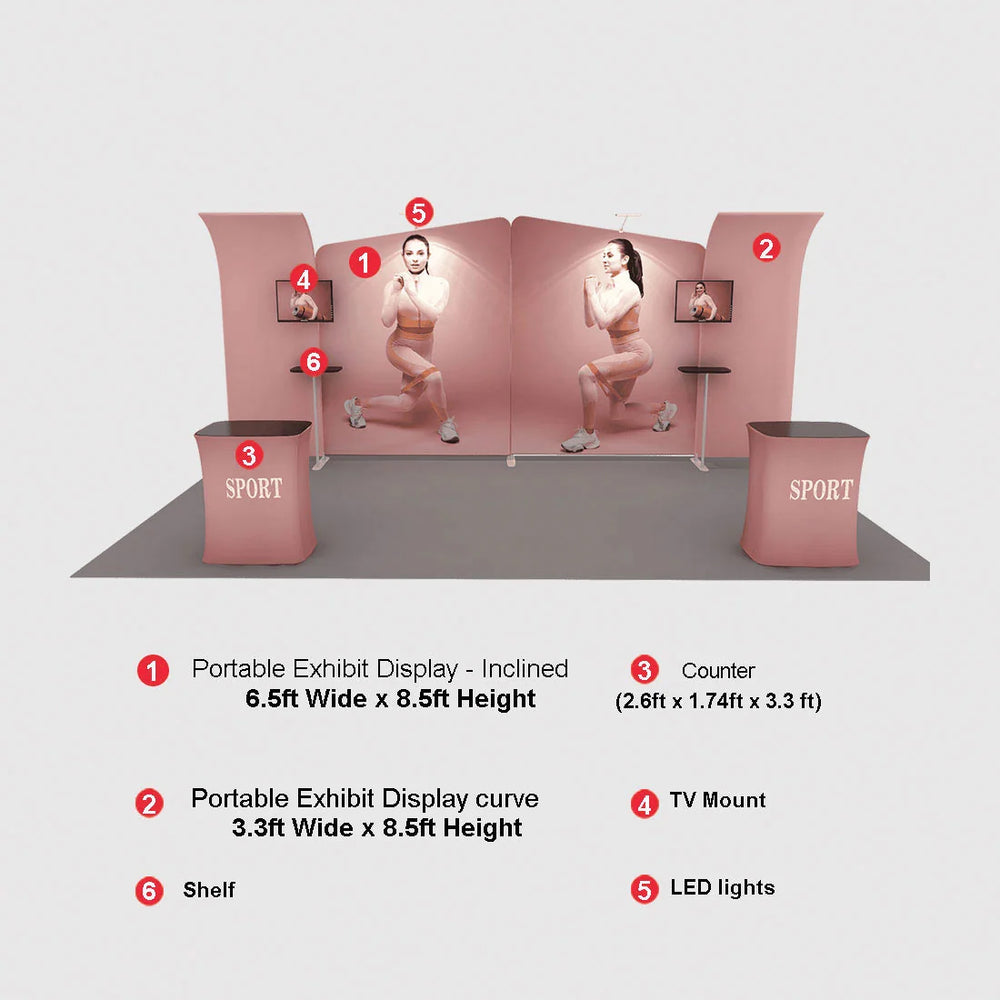 Portable Exhibit Display 20ft x 10ft - Model 3