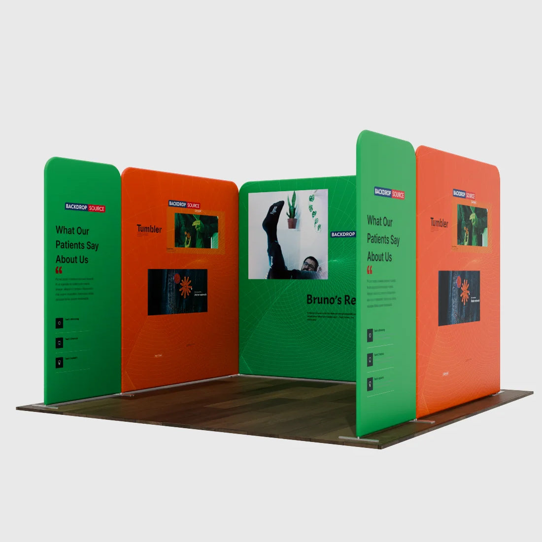 Stand de exhibición de tela magnética - Modelo 2 (10 x 10 pies)