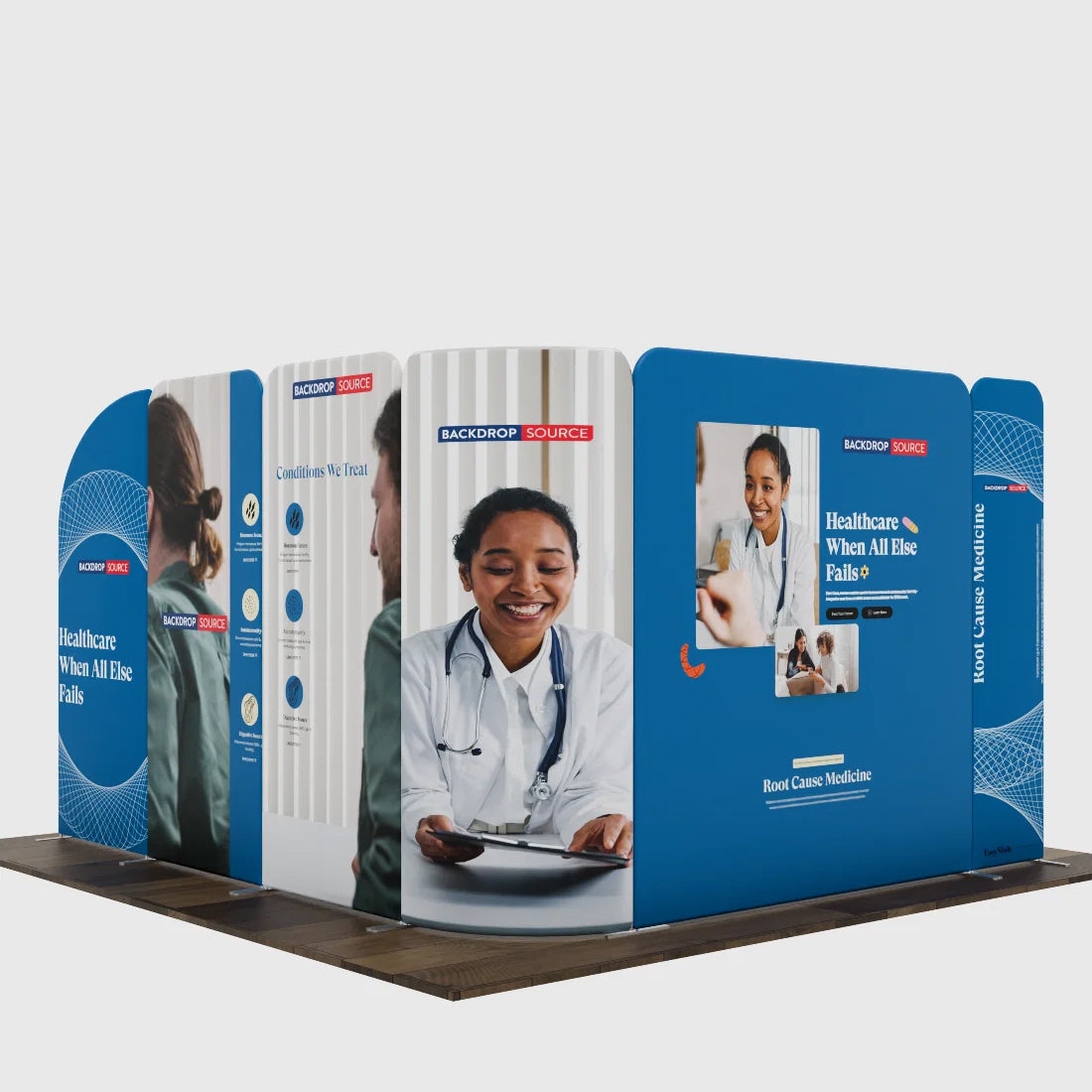 10x10 Magnetic Fabric Booth Wall with Modular Panels