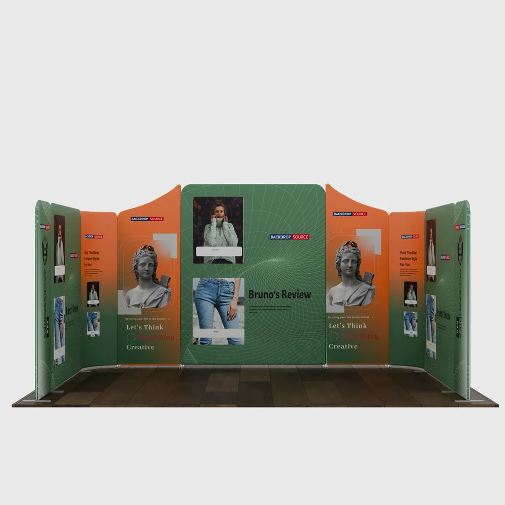 Stand de exhibición de tela magnética - Modelo 2 (16,4 x 10 pies)