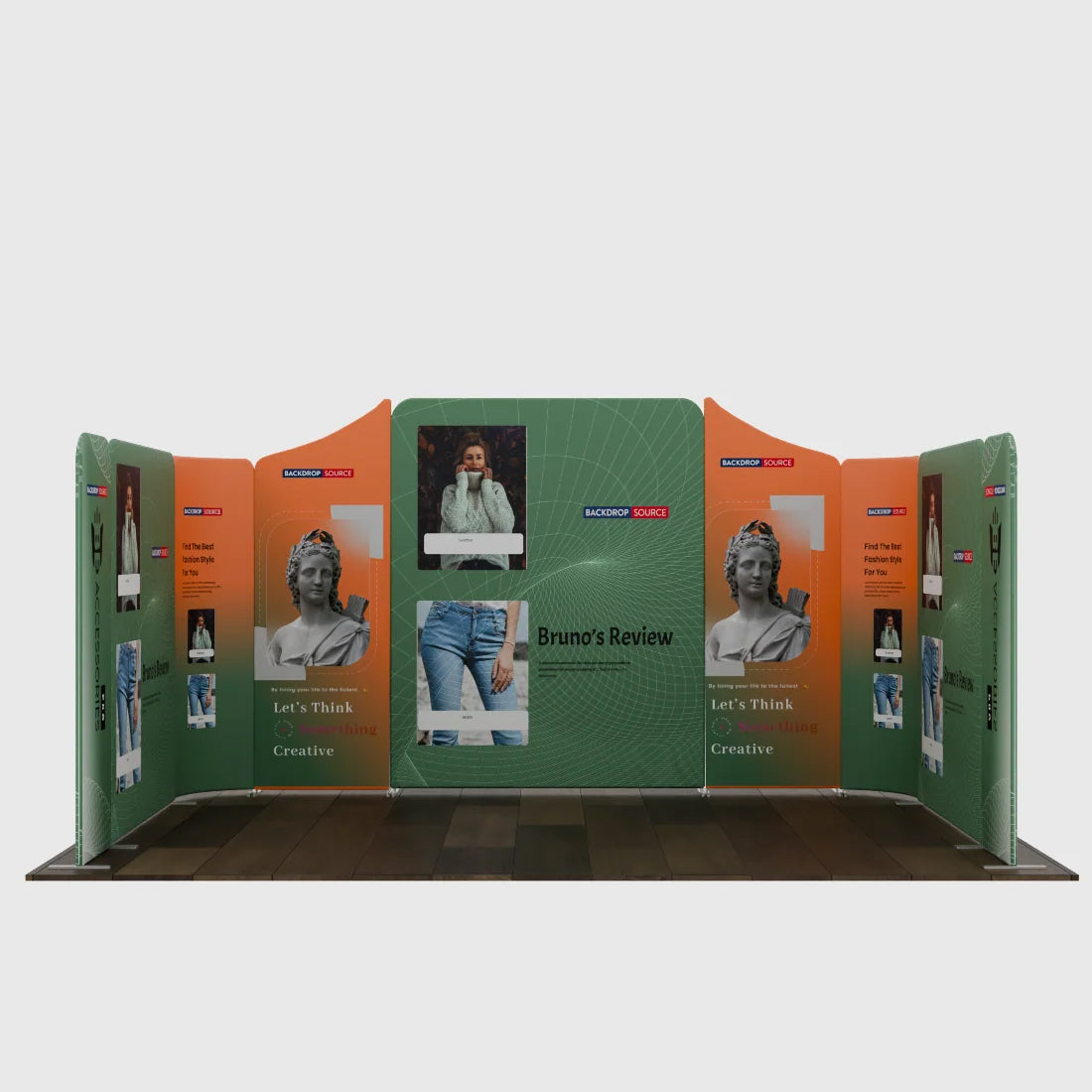 Stand de exhibición de tela magnética - Modelo 2 (16,4 x 10 pies)