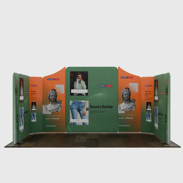 Stand de exhibición de tela magnética - Modelo 2 (16,4 x 10 pies)