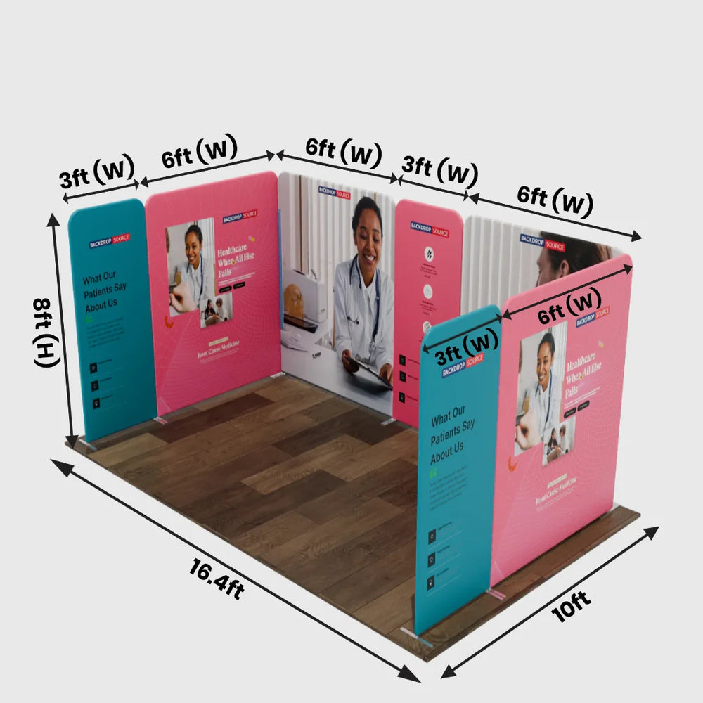 Magnetic Fabric Booth Display - Model 1 (16.4 x 10ft)