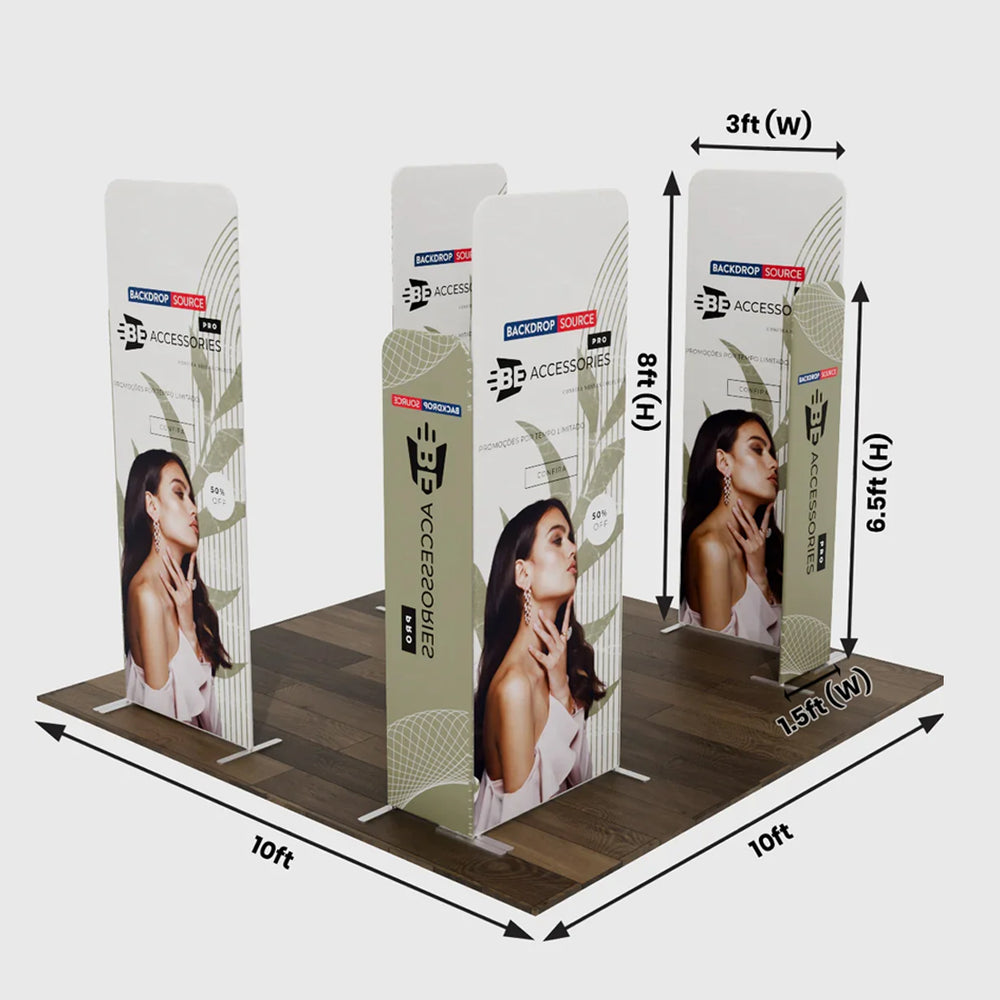 10x10 Magnetic Fabric Booth Wall with 8 Panels