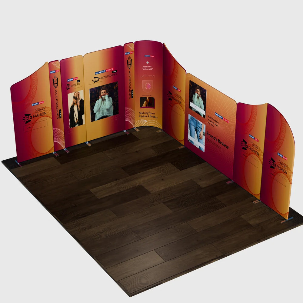 Stand de exhibición de tela magnética - Modelo 5 (16,4 x 16,4 pies)