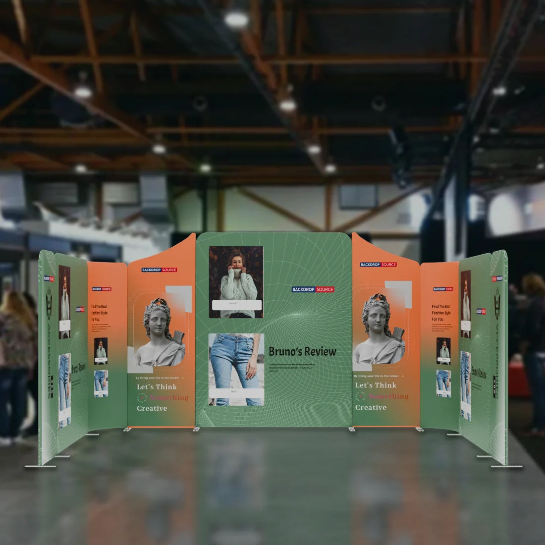 Stand de exhibición de tela magnética - Modelo 2 (16,4 x 10 pies)